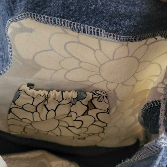 OOAK Upcycled Denim & 70s Vintage Floral Crossbody Bag - Boho/Retro - Picture 6 of 9